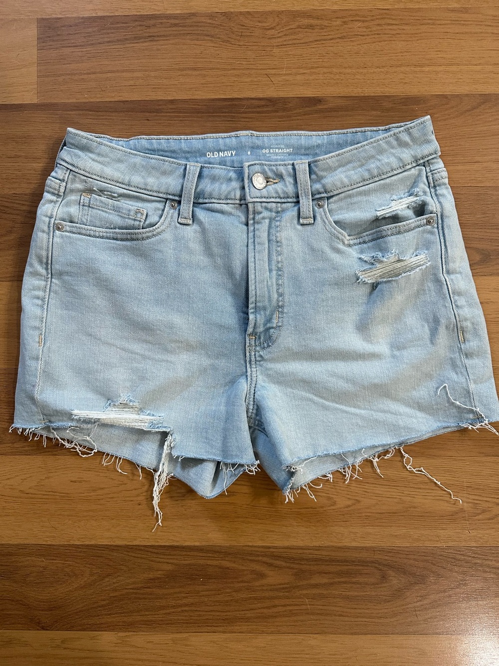 Old Navy Light Wash Distressed Denim Shorts